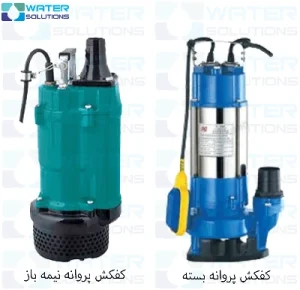 کف کش پروانه نیمه باز و کف کش پروانه بسته